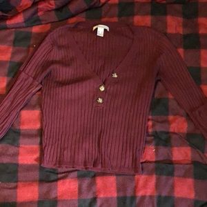 Fake button long sleeve shirt